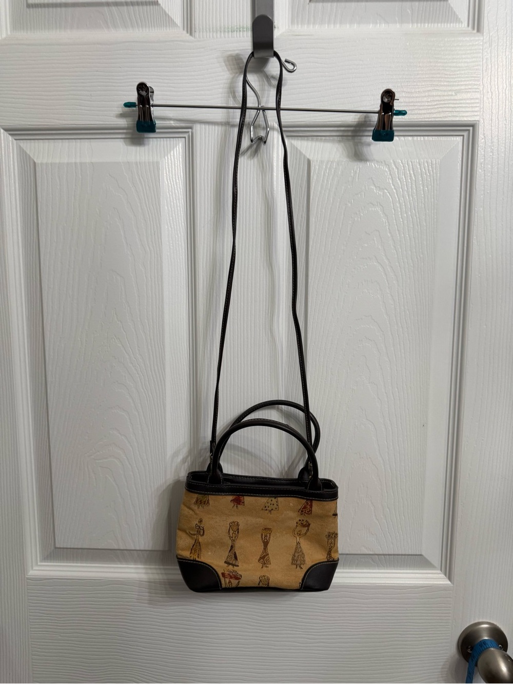 Etienne Aigner Tapestry Crossbody Bag Grecian Harvest Art Mini Tote Purse